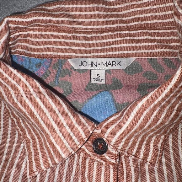 John Mark Button Up Shirt Women’s Small Mixed Print Boho Floral Paisley Tunic - Picture 4 of 7